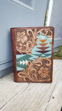 Load image into Gallery viewer, Floral day planner cover with pendleton wool inlay