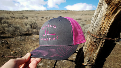 Grey JL Hat with Pink Logo