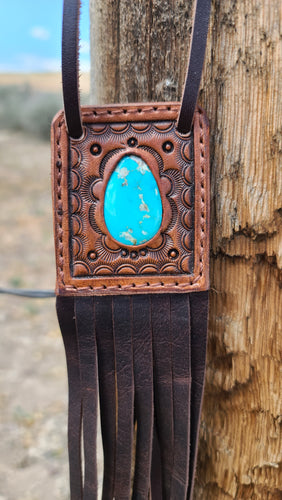 The Savannah leather and turquoise necklace